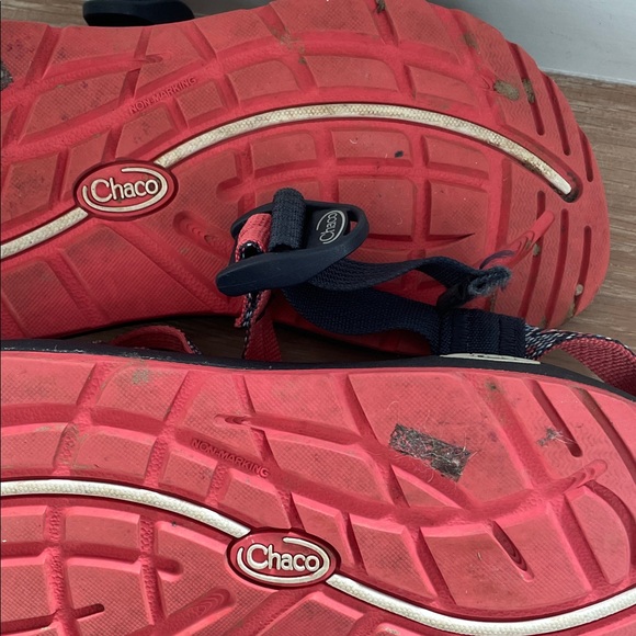 Chaco Black and Orange and Blue Strappy Sandals - Picture 4 of 8